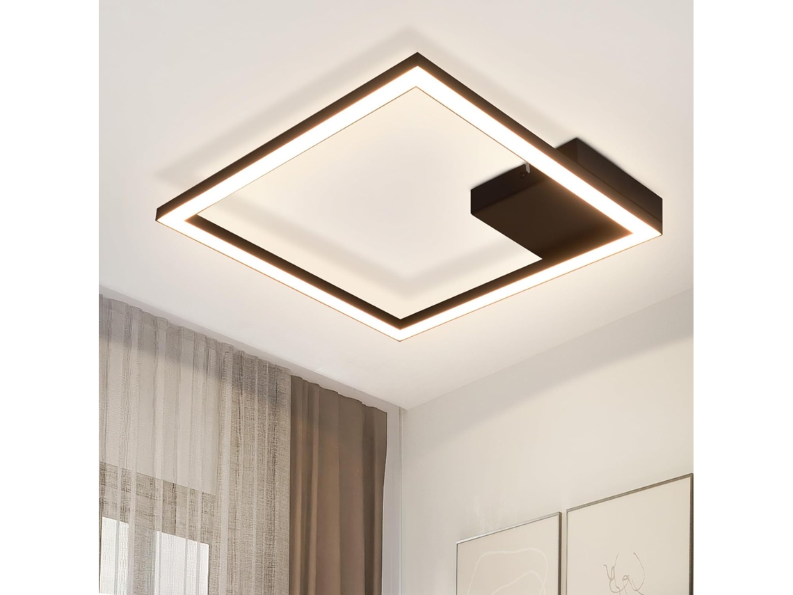 Lámpara de techo LED blanca cálida moderna para pasillo, color negro, 12 W, 3000 K, Nettlife