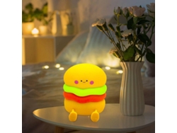 Lámpara de noche de silicona con forma de hamburguesa, ideal para dormitorio, gadgets geniales para el hogar (naranja)