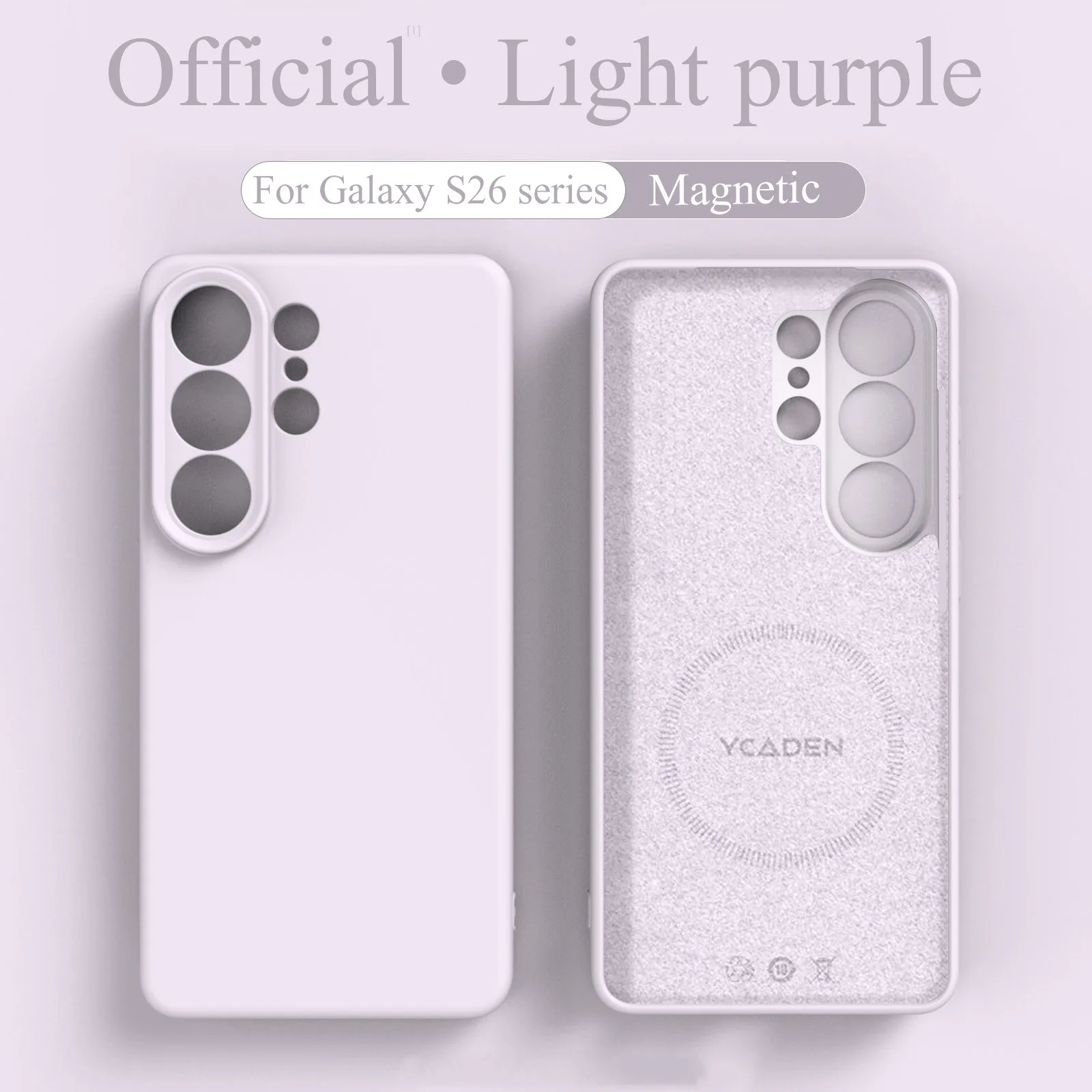 (galaxy S25 Ultra Morado Claro) Funda Magnética De Silicona Líquida Samsung, Funda Protectora De Material Tpu Suave.