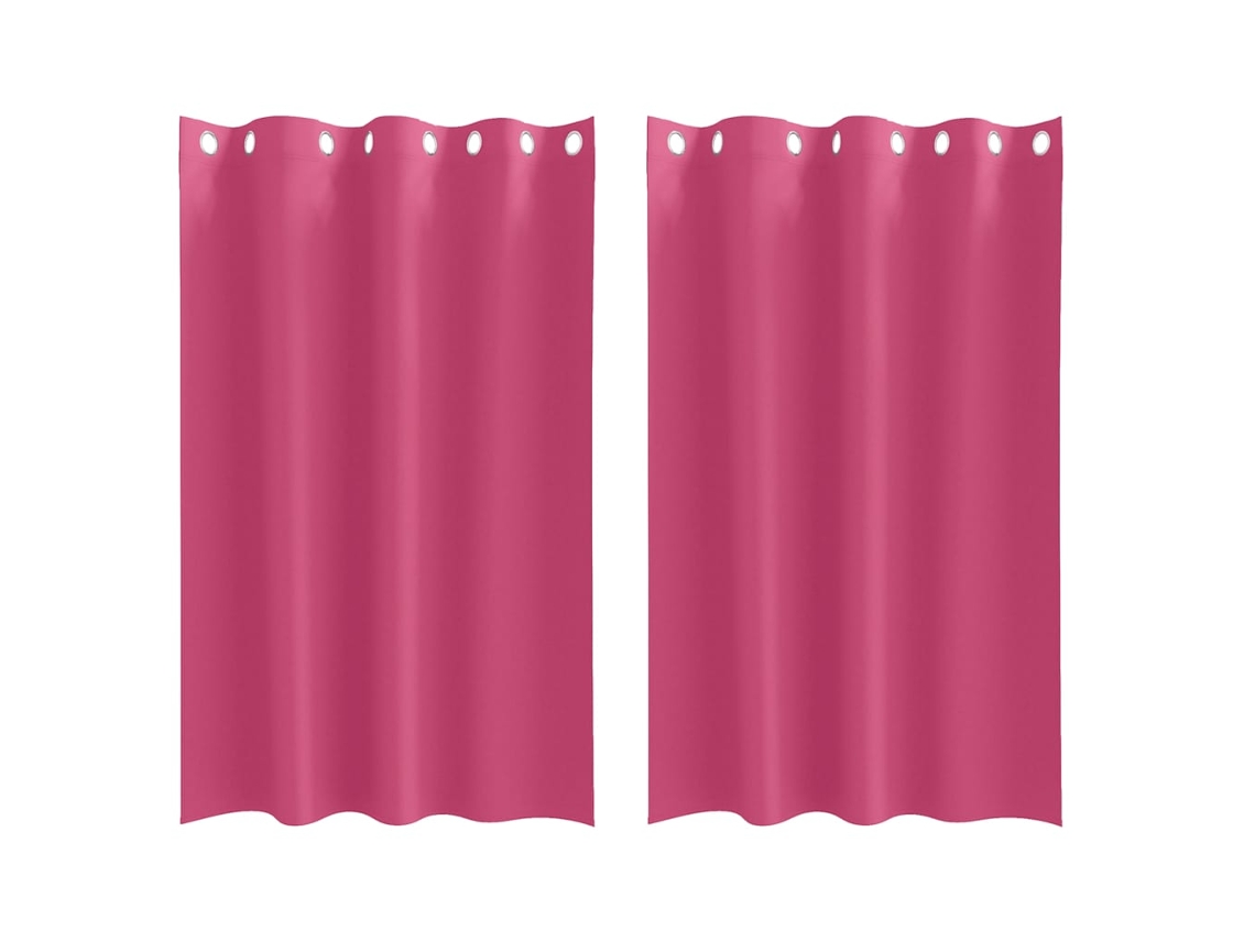 Maison Exclusive - Cortinas Opacas Con Anillas 2 Pcs Rosa Brillante 175 X 140 Cm