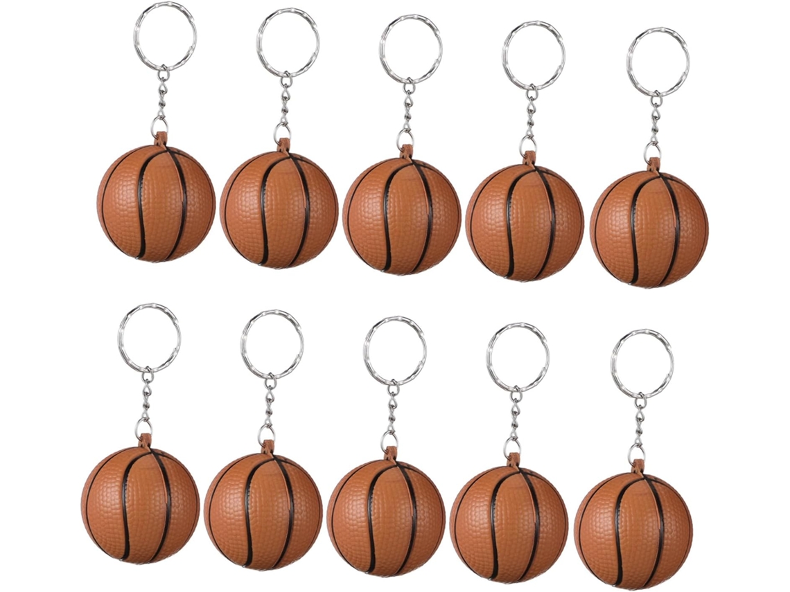 24 Miniatura Colgantes Regalo Niños Llaveros De Baloncesto, Anillos Deportivos Aleación Duradera