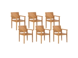 Conjunto de 6 sillas BELIANI Baratti de Madera de acacia Madera clara 55x40x82