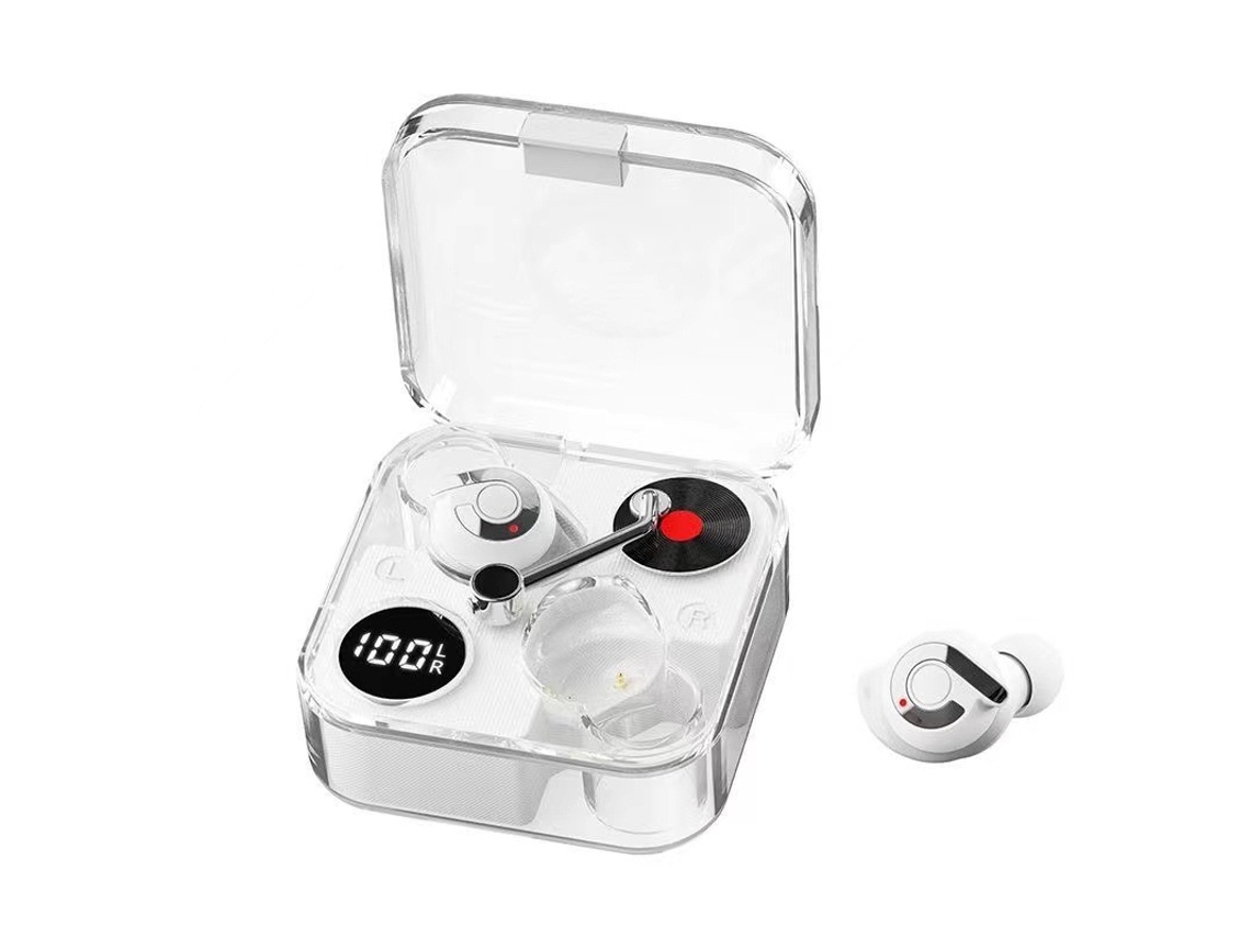 Auriculares Inalámbricos Tws Transparentes Para Juegos (blancos) Con Botones De Control De Volumen