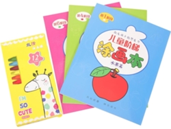 Juego de páginas para colorear con lápices de grafito para niños y niñas, lápices de colores, páginas de regalo.
