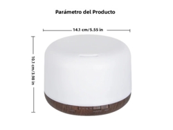 Mini Difusor De Aromas (con Acabado En Madera Oscura), Luz Nocturna Y Puerto Usb, Capacidad De 500 Ml.
