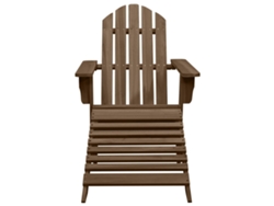 Silla De Jardín | Silla De Exterior | Sillon Jardín Con Otomana De Madera Marrón Wsd13563