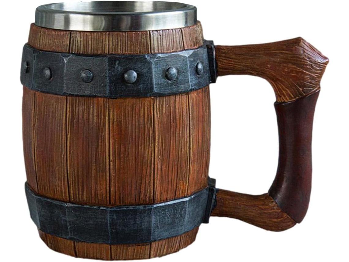 Jarra de cerveza Jarras - con asas Vaso de whisky en resina y acero inoxidable Taza hecha a mano, para CHABERLU