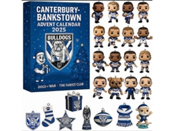 Calendario De Adviento De Navidad 2025 De Acrílico Decorativo, Estilo Completo, Bulldogs De Canterbury-bankstown