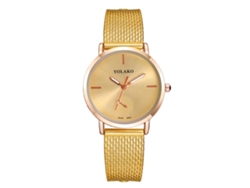 Reloj De Pulsera De Cuarzo Informal Para Mujer Con Correa De Plástico Dorada.