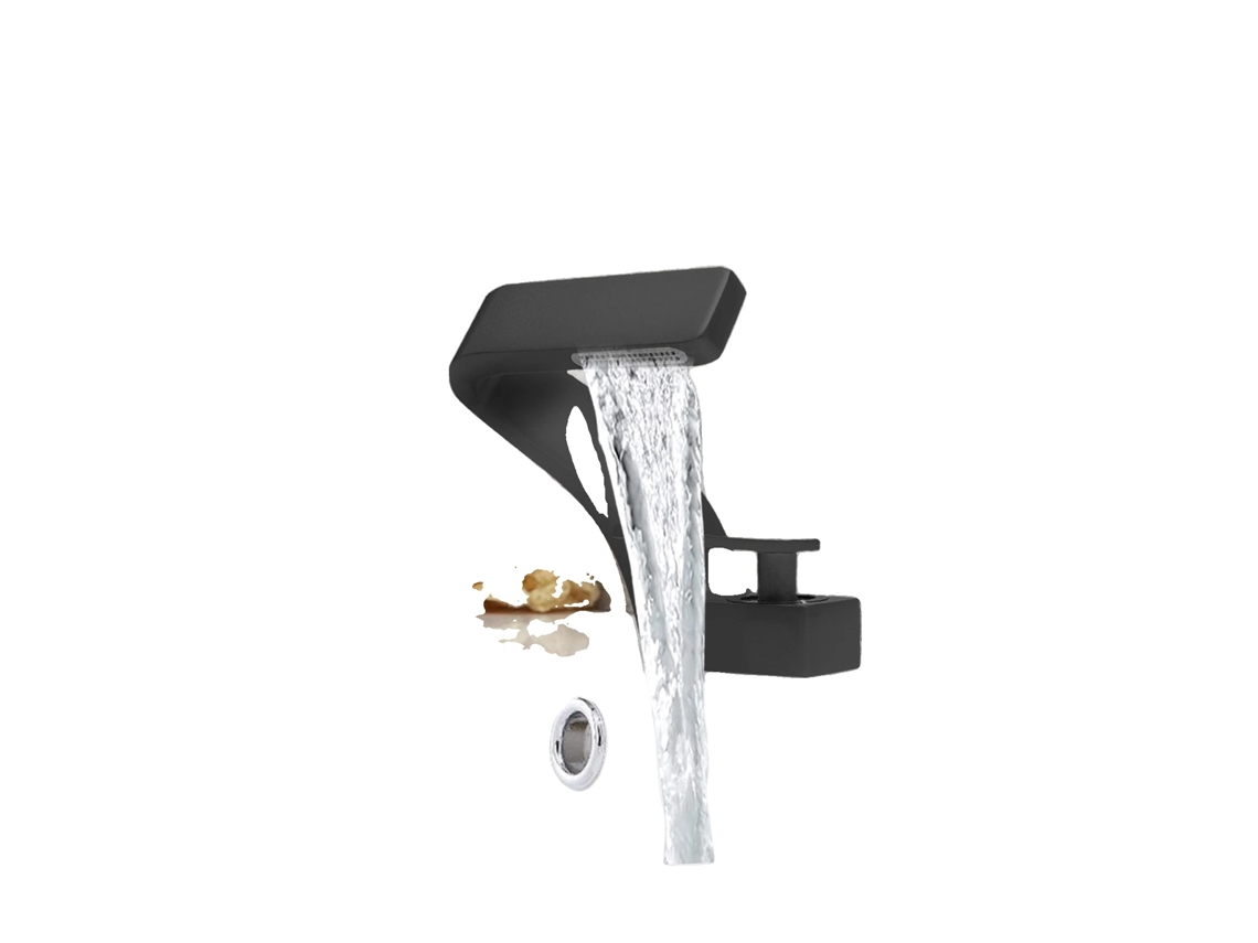 Grifo para lavabo de sobremesa, control de agua fría y caliente, color negro OEM