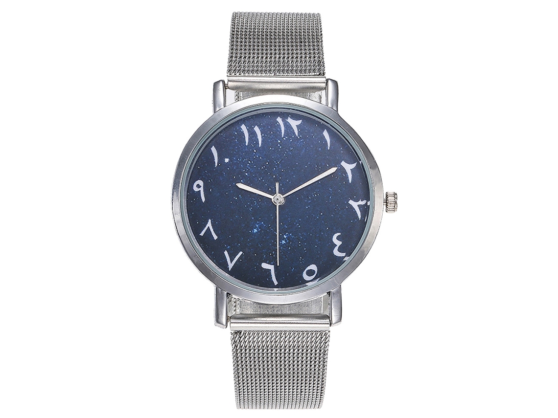 Reloj De Pulsera Analógico De Cuarzo Moderno Unisex Con Esfera Redonda Plateada