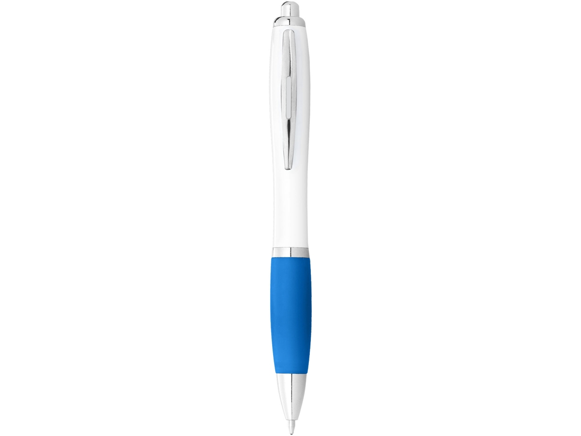 Bolígrafo blanco con mango de color ''nash'' (tinta azul)