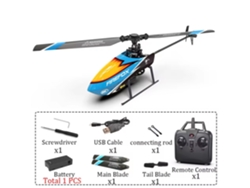 Helicóptero Rc Estable Automático 2.4g 4 Canales Hélice Única Vuelo Largo Principiante, Azul Aeuzwr