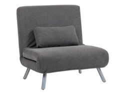 Sofá Cama Individual Con Respaldo De 5 Posiciones, Gris Jaspeado, 80x75x83cm