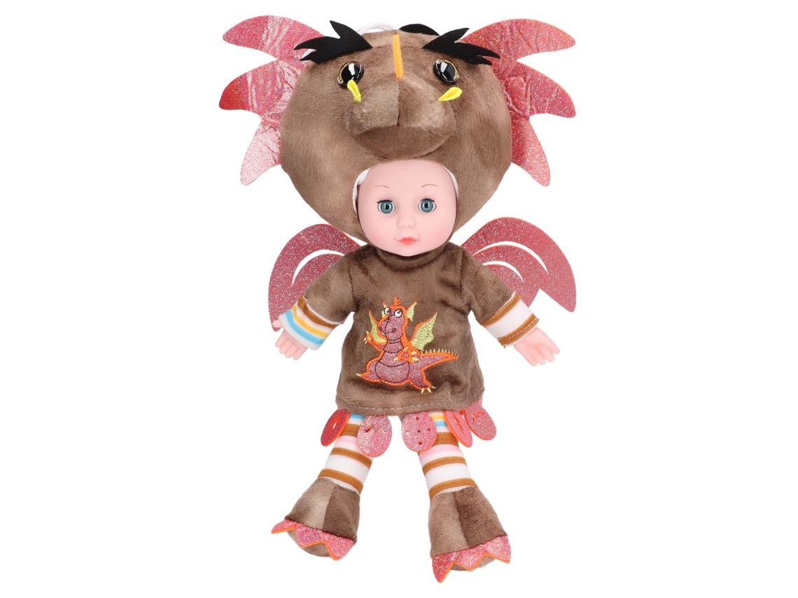 Muñeco de dinosaurio bebé Ats, suave y adorable, de peluche para niñas y niños, 40 cm, color café.