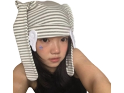 Gorro De Algodón Lagomorph Con Orejas Entrelazadas, Unisex, Diseño Para Clima Frío, Cráneo Liso.