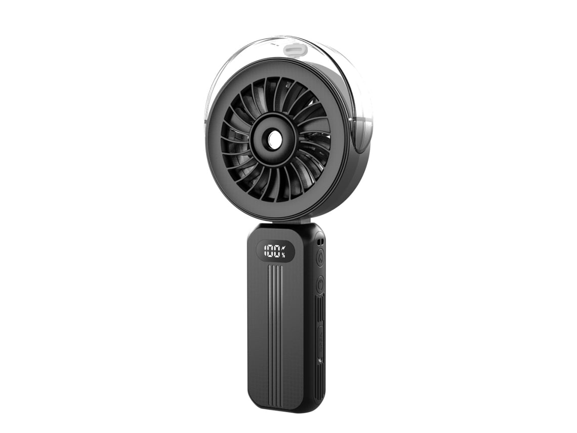 Ventoinha Portátil Dobrável Com Spray, Recarregável, 4 Velocidades, Preto Digitallab