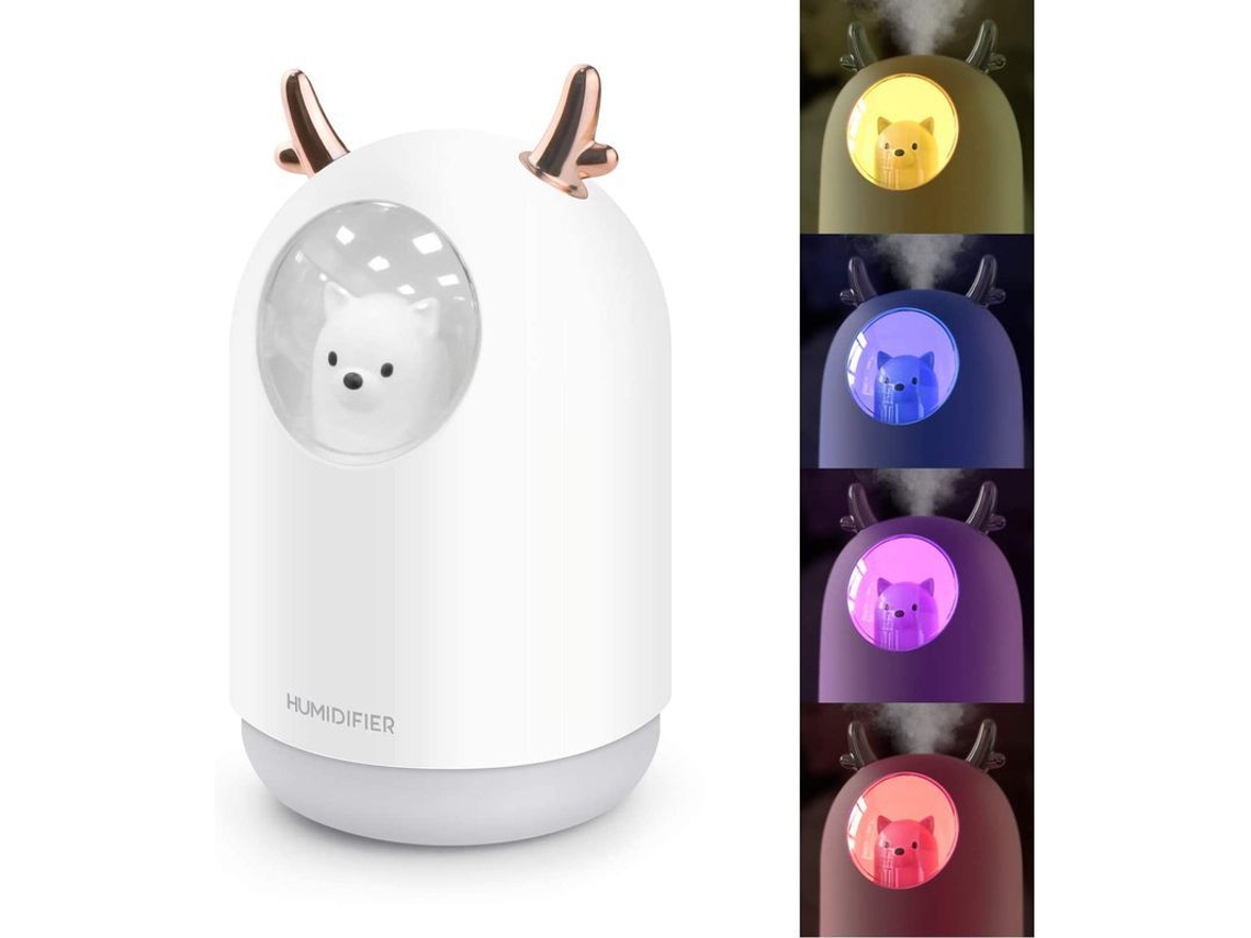 Mini Humidificador Silencioso De 300 Ml Con Luces Led Y Apagado Automático (cuando Se Acaba El Agua) Para El Hogar, El Dormitorio O La Oficina.
