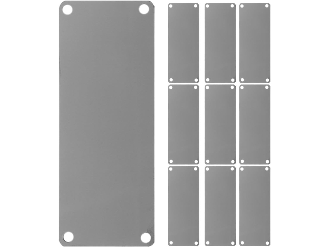Acero Inoxidable 10 Placas Metal Blanco Grabado, Diseño