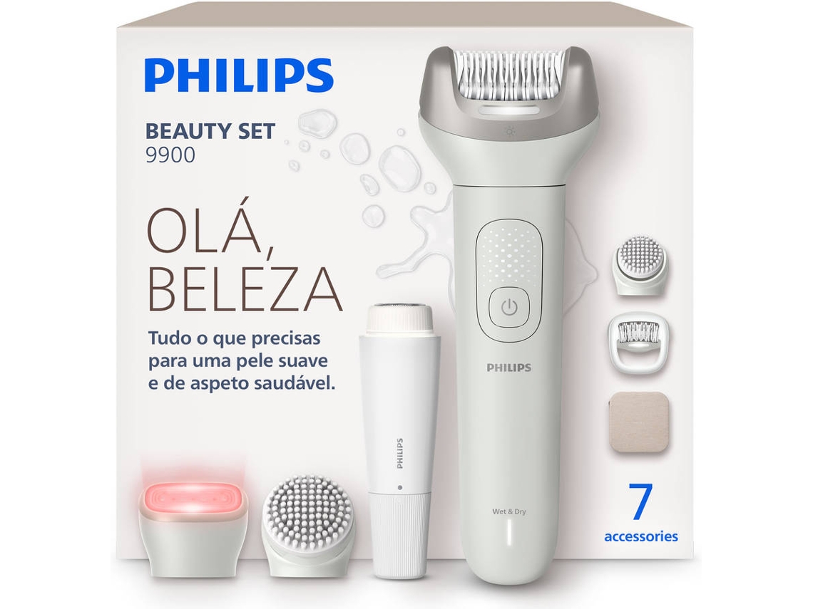 Conjunto de Belleza con Depiladora de Arranque PHILIPS BRE738/00 (7 accesorios - Batería)