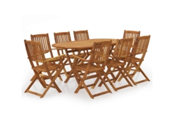 Juego de comedor de jardín plegable de 2 piezas de madera maciza de acacia, Dkd Home Decor
