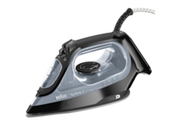 Plancha de Vapor BRAUN TexStyle 3 SI3055BK (Chorro de vapor: 180 g/min - Suela: Super Cerámica)