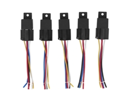 5 Relés Automotrices De 5 Pines, 12 V, 40 A, De Cobre Con Carcasa De Abs Y Conexión Estable.