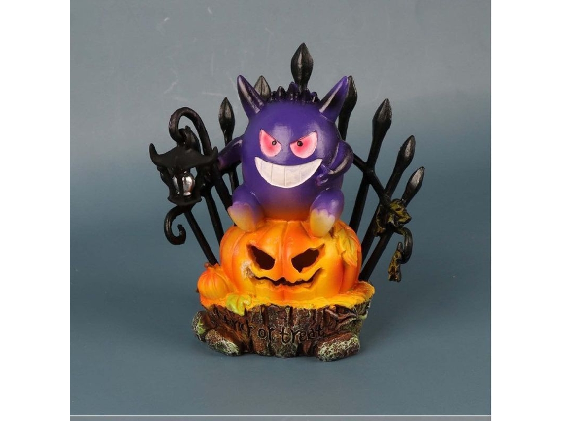 Decoración De Halloween Para El Hogar: Lámpara De Calabaza, Figura De Resina De Gengar Rey Pokémon