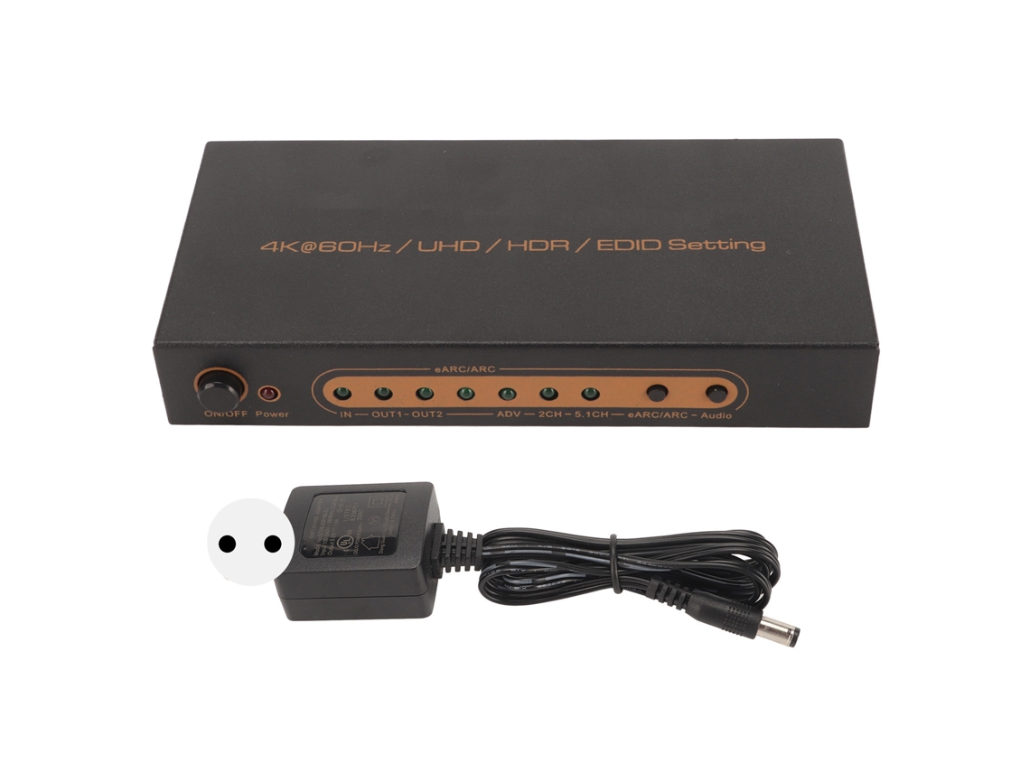 Extrator De Som Interface Multimídia Hd 4k 60hz Hdr Earc Arc Conversor Adaptador Eu