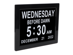 Reloj Digital Diario De 8 Pulgadas Con Calendario, Alarmas Y Atenuación Automática Para Personas Mayores.