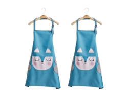 2 Uds Delantal De Cocina Bonito Con Personaje Dibujo Animado Delantal Grueso A Rayas Impermeable Y Antiaceite Para Uso Doméstico