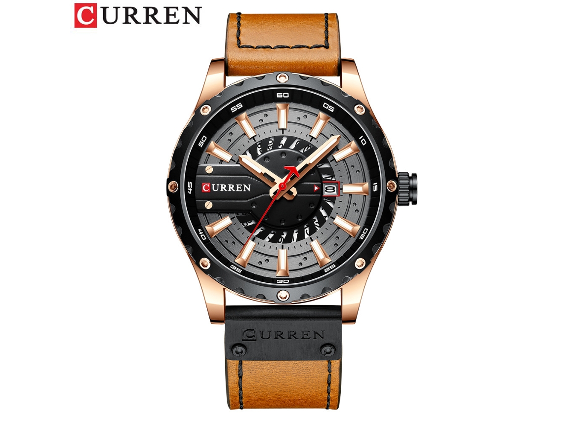 (estilo 2) Reloj De Hombre Impermeable Con Calendario, Sencillo Reloj De Cuero Para Negocios.