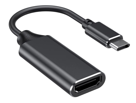 Adaptador USB C a HDMI, adaptador tipo C a HDMI 4K con salida de audio y video, negro BISBISOUS