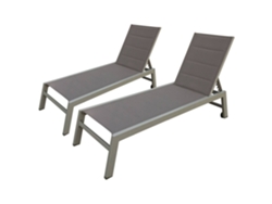 Pack De 2 Tumbonas Barbados En Textileno Color Topo - Aluminio Color Topo