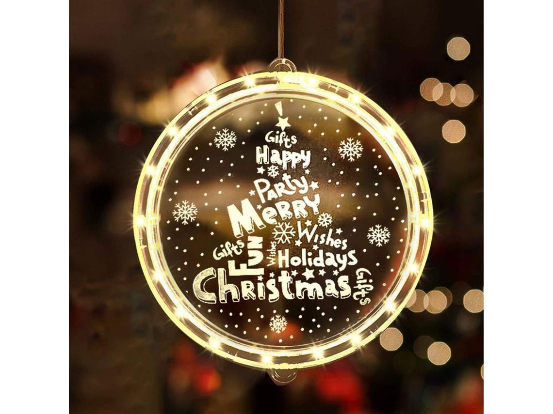 Decoraciones Luminosas Led Para Ventanas Con Ventosa, Luces De Cortina Navideñas