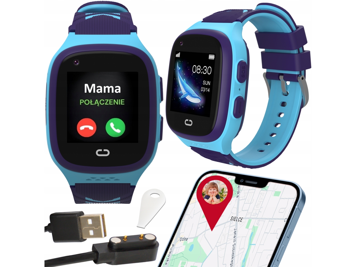 Reloj Inteligente Para Niños Con Sim, Teléfono, Videollamadas, Gps Y Sms, Color Azul.