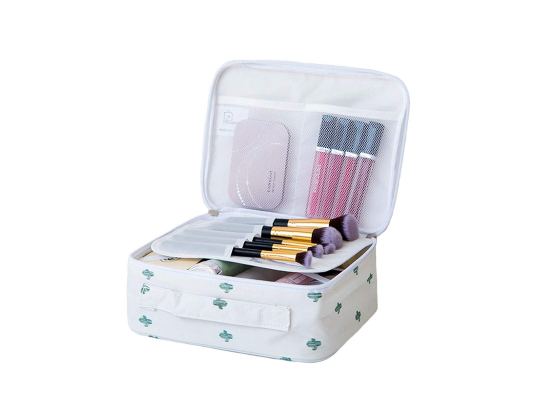 Bolsa maquillaje viaje portátil cosméticos verde (25x25x8cm) Kofihety