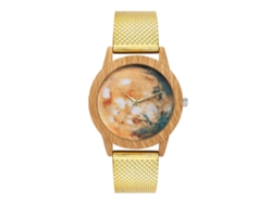 Reloj De Cuarzo Unisex Con Correa De Silicona Casual Y De Negocios Dorado