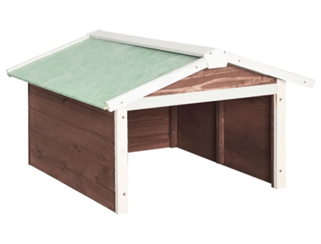 Caseta de Jardín de Madera VIDAXL de Cortacésped Robótico Abeto Moca y Blanco