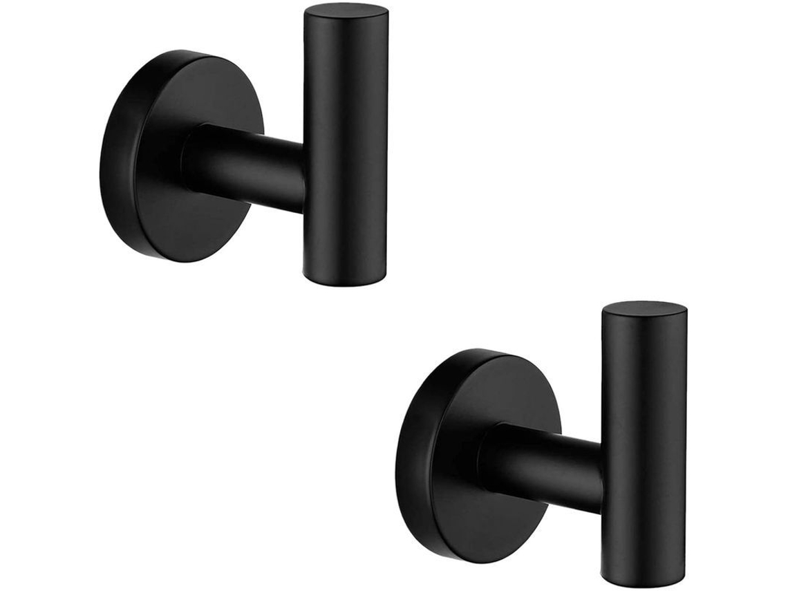 Gancho Para Toallas Negro Mate, Acero Inoxidable 304, Montaje En Pared Para Armario De Baño, Resistente A La Corrosión.