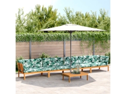 5 muebles de jardín de palets con cojines de acacia maciza, DKD Home Decor