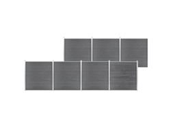 Panel de valla de jardín de 1218 x 186 cm, WPC, gris, DKD, decoración del hogar