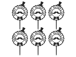 6 Adornos Para Decoración De Cupcakes.