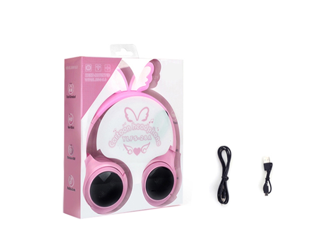 Auriculares Inalámbricos Bt Auriculares Bonitos Con Micrófono Tarjeta De Memoria Cableada Para Teléfonos, Tabletas Y Pc Infantiles