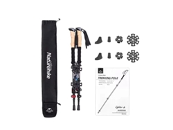 Bastones de trekking, fibra de carbono ligeros, longitud ajustable, rojos, 2 unidades, OEM