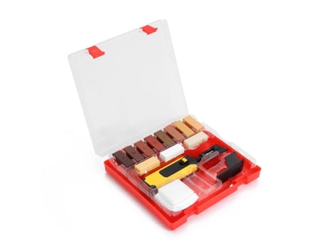 Kit de reparación de laminado, sistema de cera, encimera de suelo, carcasa resistente, juego de herramientas de reparación de arañazos y virutas ne...