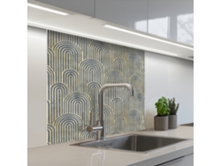 Salpicaderos De Cocina Lazo - Oro - Azul 80x80 Cm