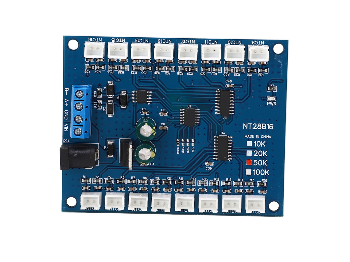 Módulo Sensor De Temperatura Ntc Rs485 De 16 Canales B3950 -20℃ A +125℃