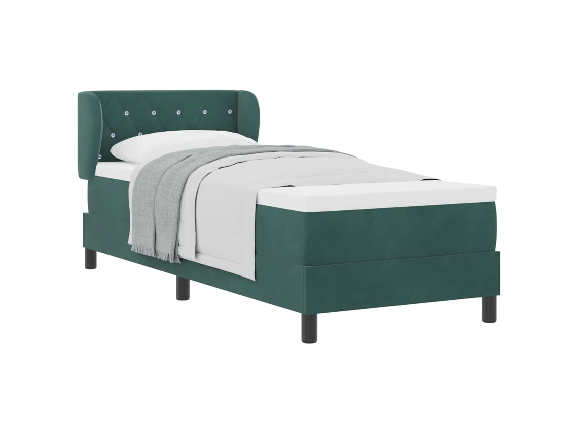 Maison Exclusive - Cama Tipo Box Spring Verde Oscuro 80 X 200 Cm Terciopelo