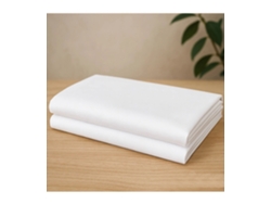 Sábana Encimera Hotel Algodón Poli 144h | 1 Ud. Cama 80/90 Cm (160x275 Cm) Blanco